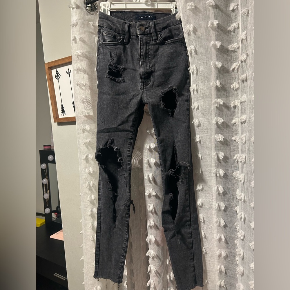 Aeropostale Extra High Rise Curvy Black Jegging